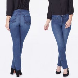 NYDJ Marilyn Straight Med Wash Stretchy Jeans EUC